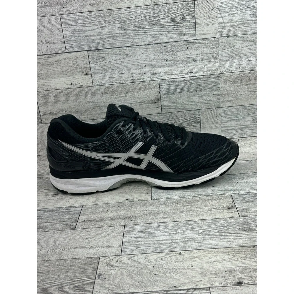 Asics Gel-Nimbus 18 Men Running Shoes Black Silver T600N Size 8